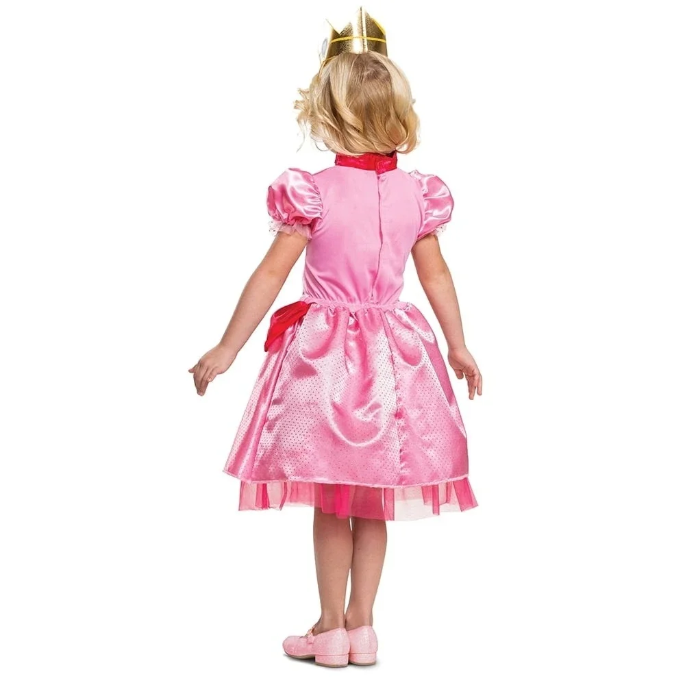 Nintendo Super Mario Princess Peach Costume Toddler Girls 2T Dress Headband
